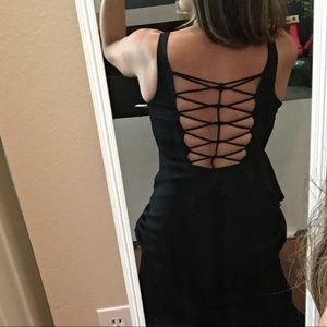 -SOLD- Crisscross black formal party dress SAVE 🔥